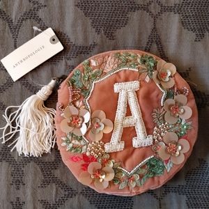 "A" Monogrammed Beaded Clutch/Pouch